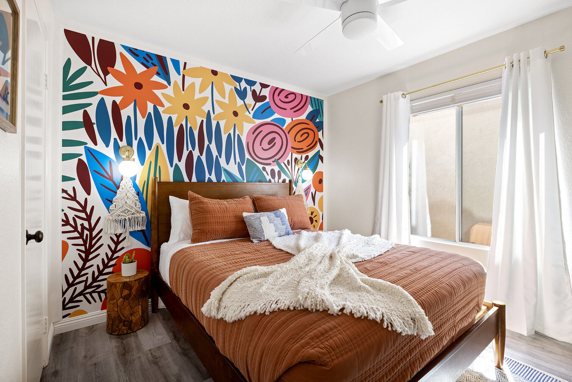 Master bedroom seating area with comfortable chair